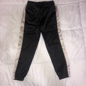 Black satin dress joggers